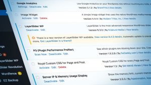 A shot of a WordPress screen listing available plugins.
