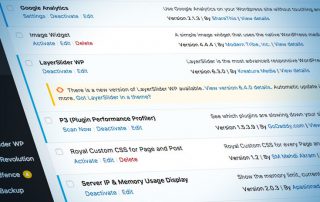 A shot of a Wordpress screen listing available plugins.