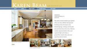 A screen shot of a photo gallery on an interior page on Karen Beam's web site.